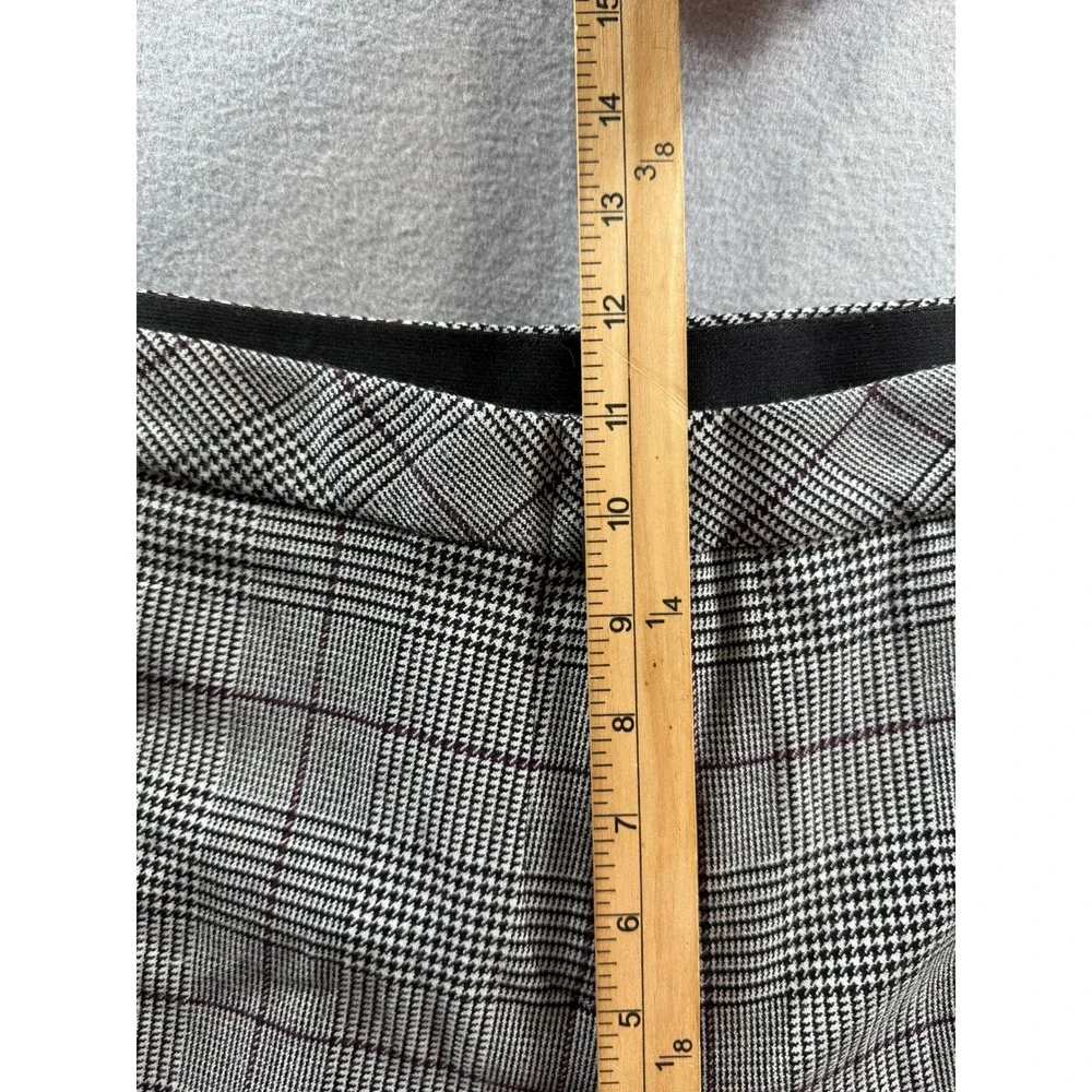 Investments Dress Pants Womens 12R Black White Plaid Glen Check Straight 34x30